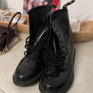 Dr. Martens Shiny Black Lace-Up Boots